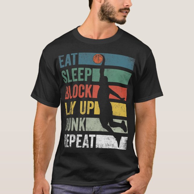 Eat Sleep Basketball Repeat Basketball Player T-Shirt (Front)