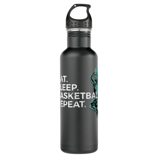 Eat Sleep Basketball Repeat Basketballplayer Gift  Stainless Steel Water Bottle (Front)