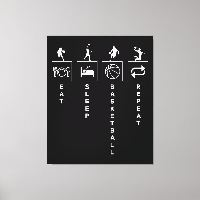 Eat Sleep Basketball Repeat Canvas Print (Front)