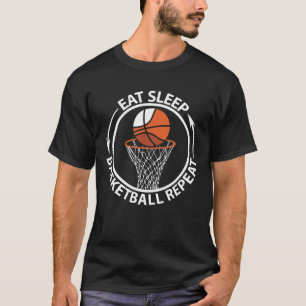 Eat Sleep Basketball Repeat Circular Sports Logo T-Shirt