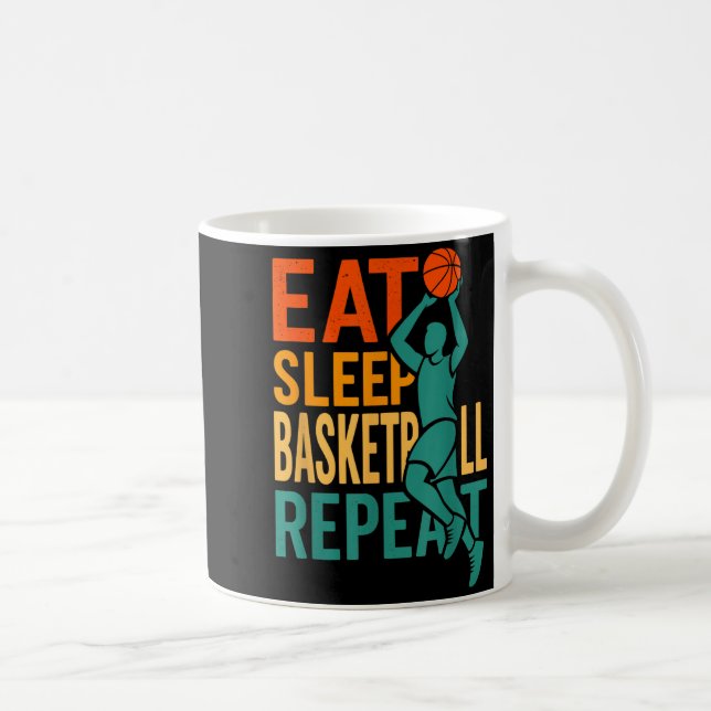 Eat sleep basketball repeat  coffee mug (Right)