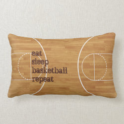 Eat Sleep Basketball Repeat Court Pillow