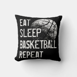 Eat Sleep Basketball Repeat for Men Women Girls B Throw Pillow