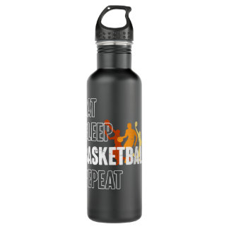 Eat Sleep Basketball Repeat Funny Tee for basketba Stainless Steel Water Bottle