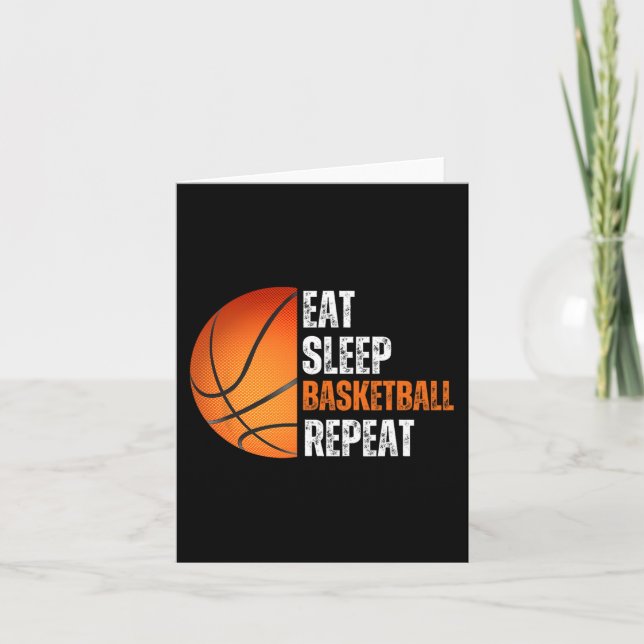 Eat Sleep Basketball Repeat Gift For Basketball Fa Card (Front)