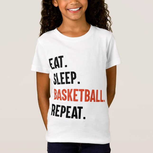 Eat Sleep Basketball Repeat Kids T-Shirts (Front)