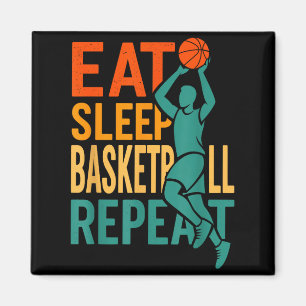 Eat sleep basketball repeat magnet