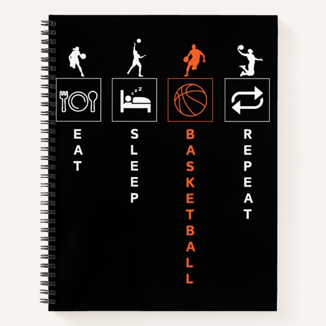 Eat Sleep Basketball Repeat Notebook (Front)