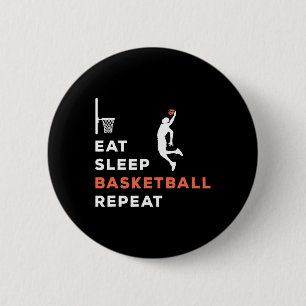Eat Sleep Basketball Repeat Player Coach Hooper Button