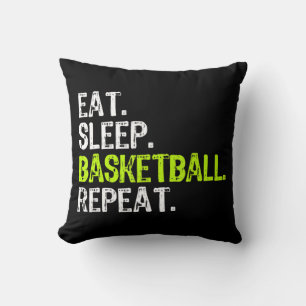 Eat Sleep Basketball Repeat Player Fun Cool Lover  Throw Pillow
