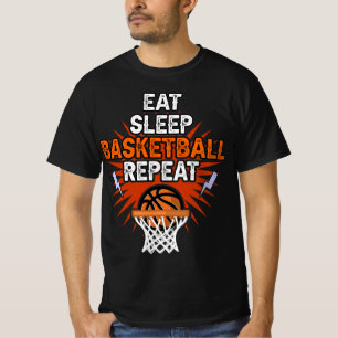 Eat Sleep Basketball Repeat Player Gift Fun Basket T-Shirt