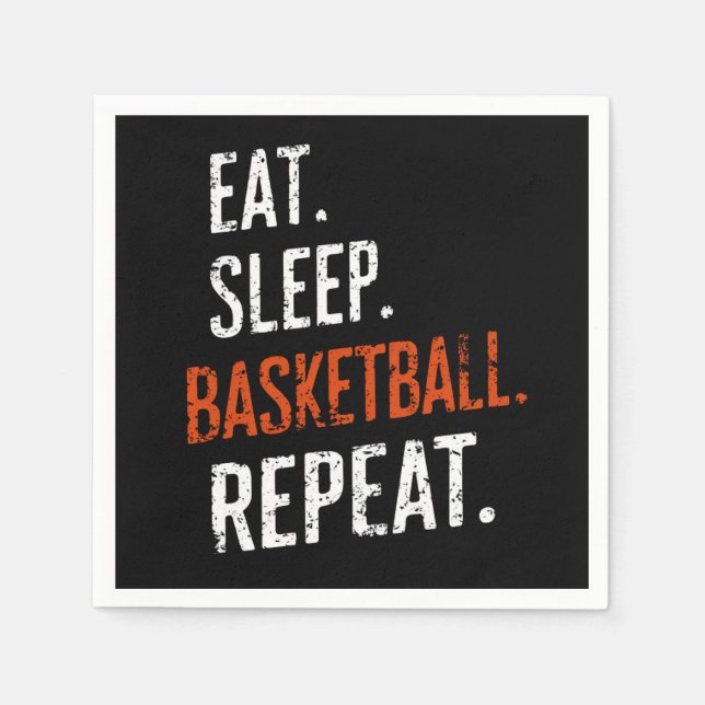 Eat Sleep Basketball Repeat Retro Vintage Napkins (Front)