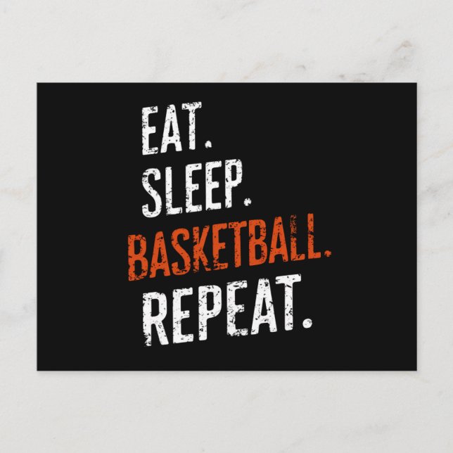 Eat Sleep Basketball Repeat Retro Vintage Postcard (Front)