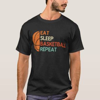 Eat Sleep Basketball Repeat Retro Vintage T-Shirt