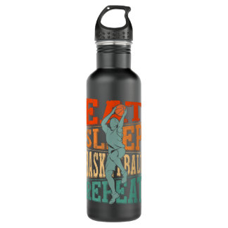 Eat Sleep Basketball Repeat Stainless Steel Water Bottle