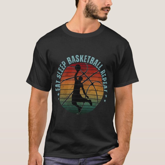 EAT SLEEP BASKETBALL REPEAT T-Shirt (Front)