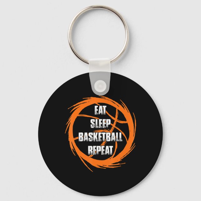 Eat Sleep Basketball Repeat Team Player Coach  Keychain (Front)