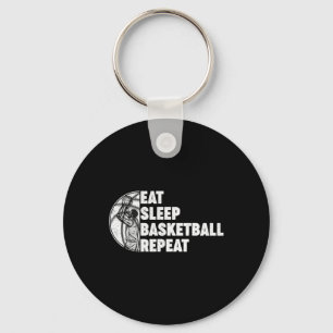 Eat Sleep Basketball Repeat Teens Girls Boys Kids Keychain