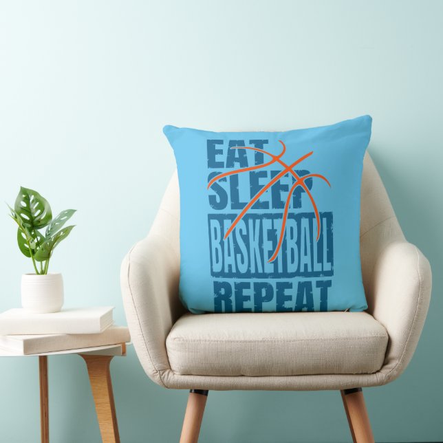 EAT SLEEP BASKETBALL REPEAT THROW PILLOW (Chair)