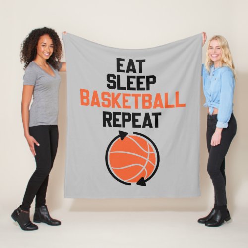 eat sleep basketball sports repeat fleece blanket