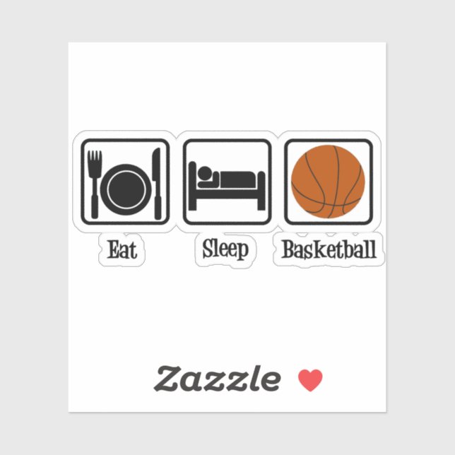 Eat Sleep Basketball Sticker (Sheet)