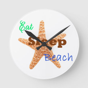 Eat Sleep Beach - Clock