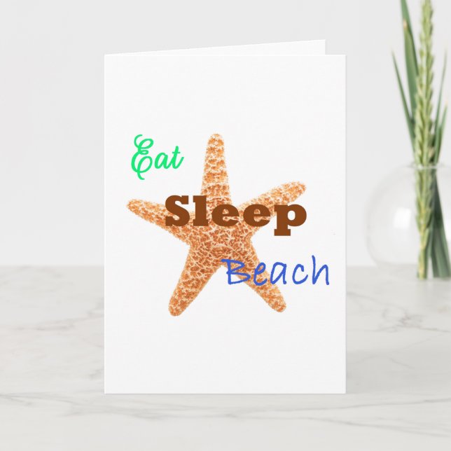 Eat Sleep Beach - Greeting Card (Front)