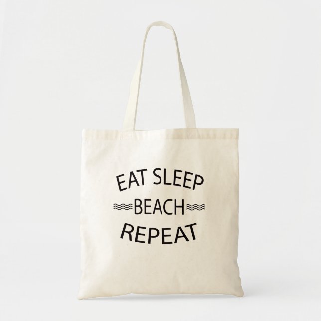 Eat Sleep Beach Repeat Summer Beach Tote (Front)