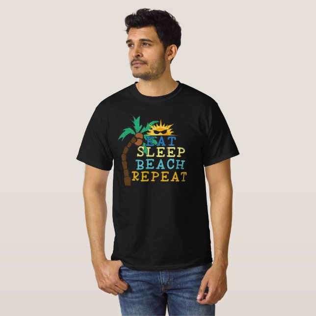 Eat Sleep Beach Repeat T-Shirt (Front Full)