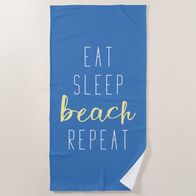 Eat Sleep Beach Repeat Towel (Front)