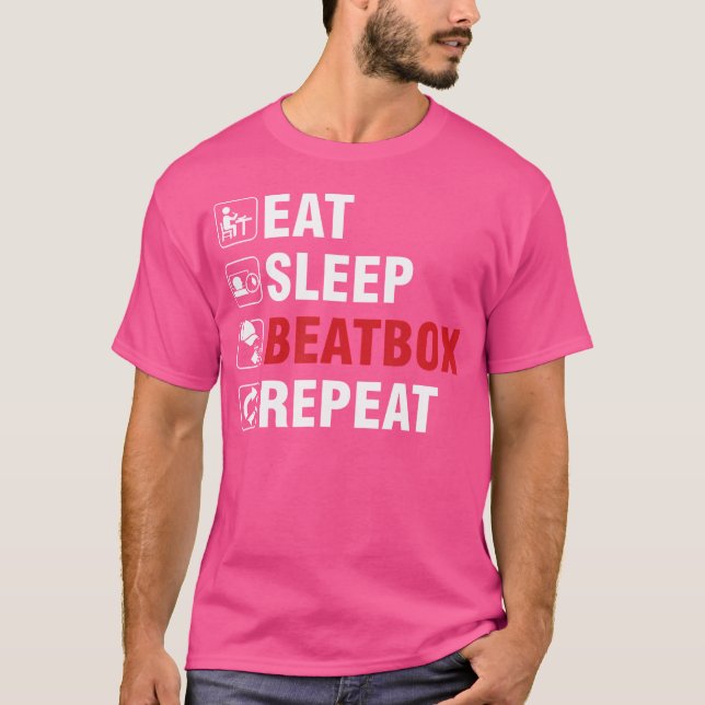 Eat Sleep Beatbox Ghetto Hiphop Beatboxer Rap Arti T-Shirt (Front)