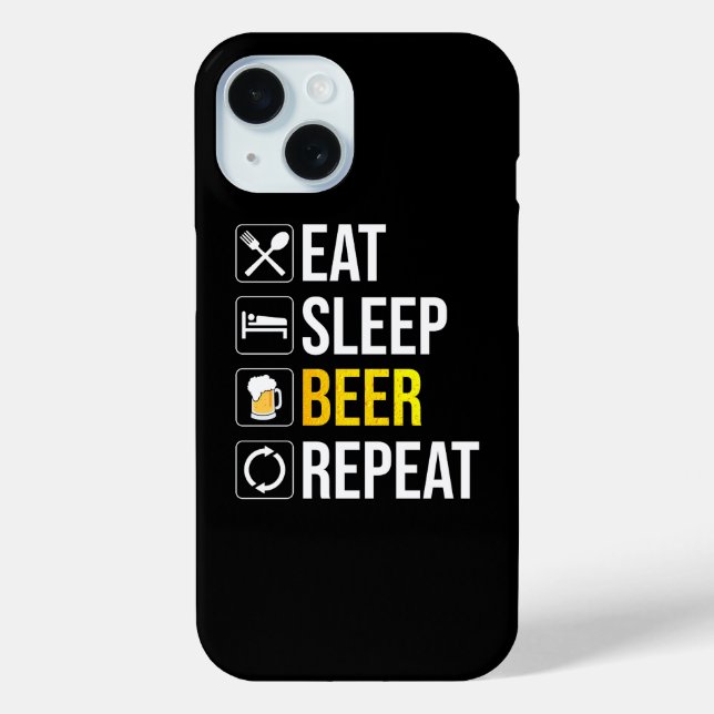 Eat Sleep Beer Repeat Case-Mate iPhone Case (Back)