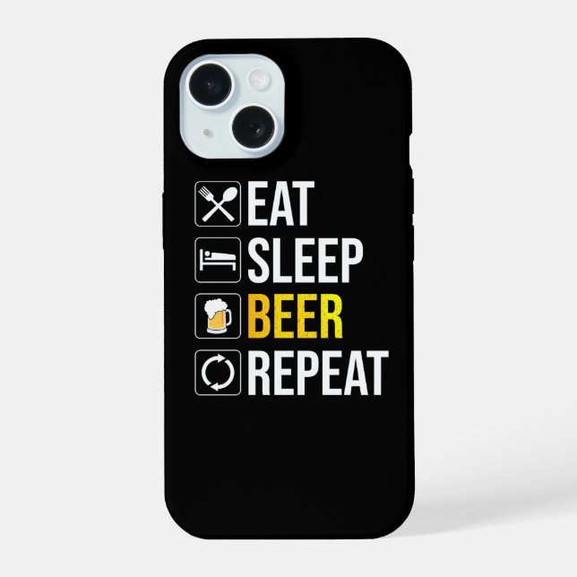 Eat Sleep Beer Repeat Iphone Case (Back)