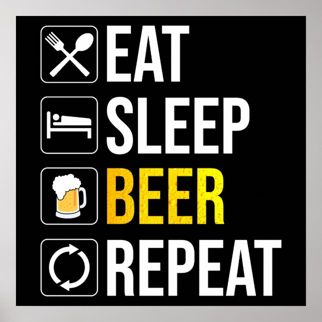 Eat Sleep Beer Repeat Poster (Front)