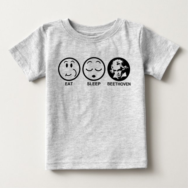 Eat Sleep Beethoven Baby T-Shirt (Front)