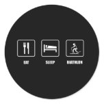 eat sleep biathlon classic round sticker