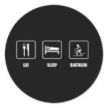 eat sleep biathlon classic round sticker eat sleep biathlon classic round sticker