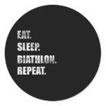 eat sleep biathlon repeat classic round sticker