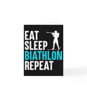 Eat Sleep Biathlon Repeat - Skiing Slogan Shooting Card