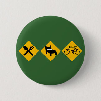 Eat Sleep Bicycle Road Signs Button