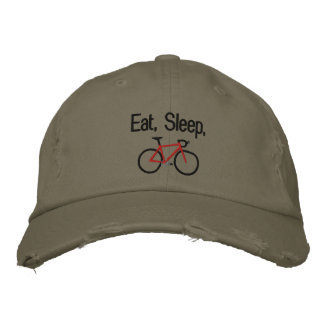 Eat, Sleep, Bike Embroidered Baseball Hat