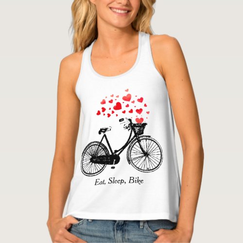 Eat Sleep Bike Quote bike with hearts Tank Top