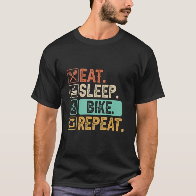Eat Sleep Bike Repeat Cycling T-Shirt (Front)