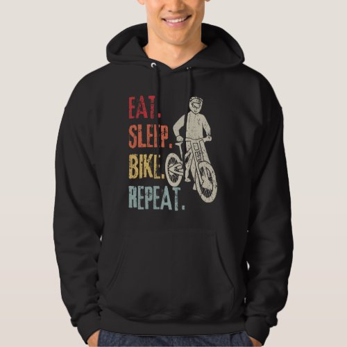 Eat Sleep Bike Repeat Retro Bike Mountain Biker Hoodie