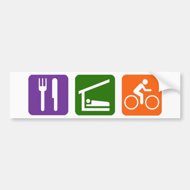 Eat Sleep Biking Bumper Sticker (Front)