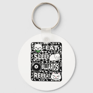 Eat Sleep Billiards Repeat Boys Girls Billiards Lo Keychain