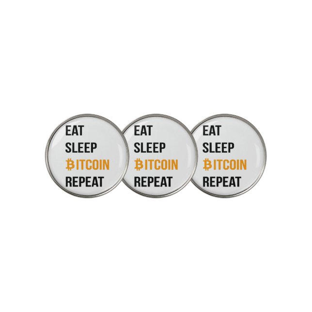Eat Sleep Bitcoin Repeat  Golf Ball Marker (3 Up)