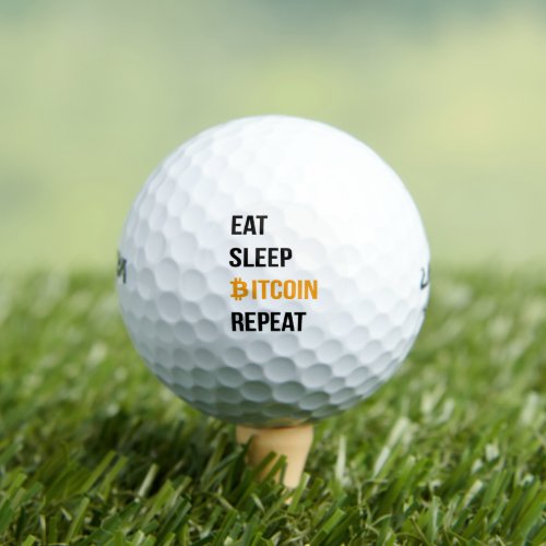 Eat Sleep Bitcoin Repeat  Golf Balls