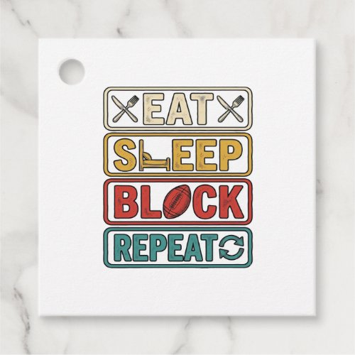 Eat Sleep Block Repeat Football Vintage Shirt Desi Favor Tags