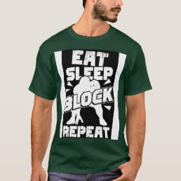 Eat Sleep Block Repeat Offensive Lineman Gift  T-Shirt